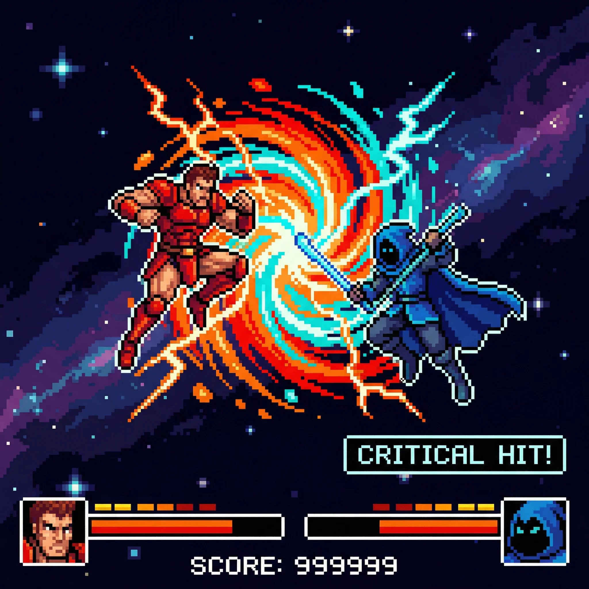 像素艺术作品：格斗家空中对决 - 赏金女王 社区创作